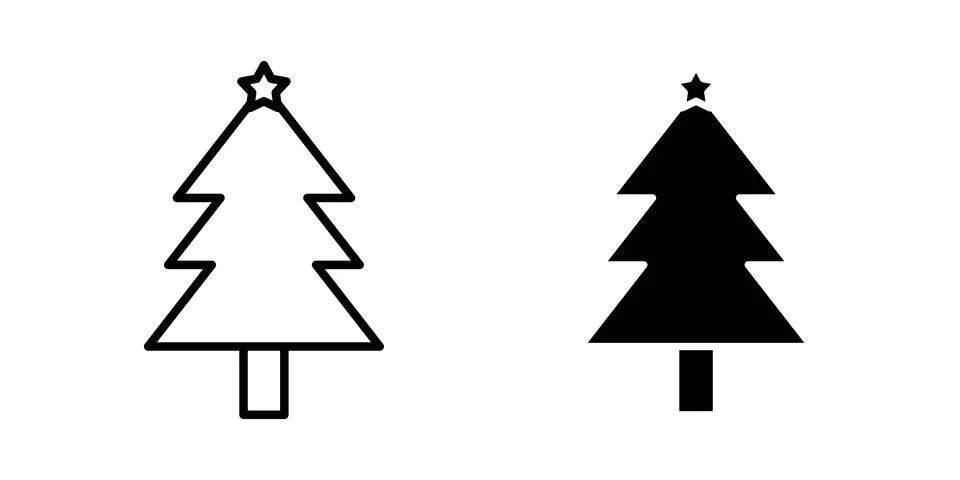 Christmas tree icon vector symbol graphics Stock Illustration