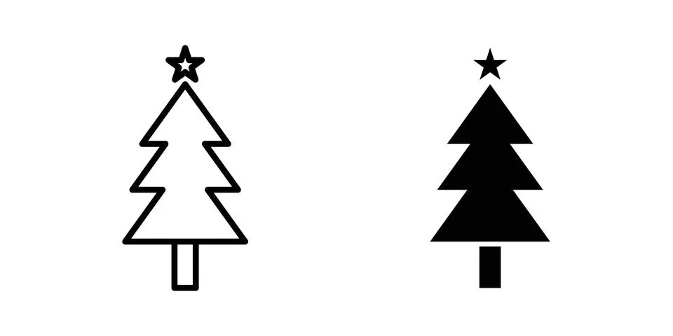 Christmas tree icon for web projects Stock Illustration