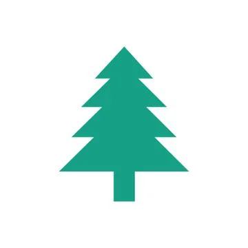 Christmas tree icon on white background. Stock Illustration
