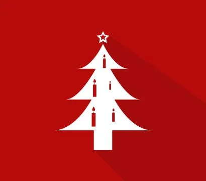 Christmas tree icon on white background Stock Illustration