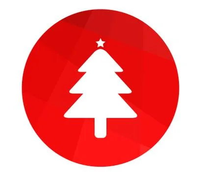 Christmas tree icon on white background Stock Illustration