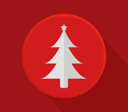 Christmas tree icon on white background Stock Illustration