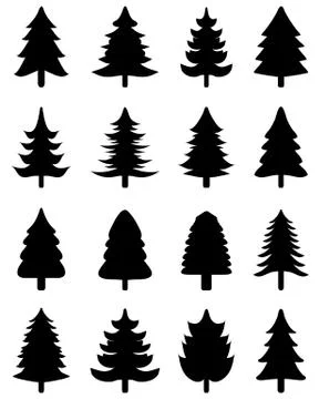 Christmas tree icons Stock Illustration