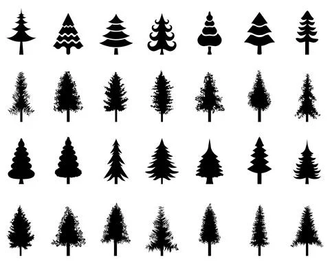 Christmas tree icons Stock Illustration