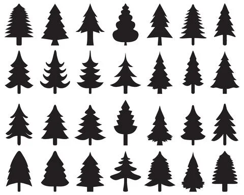 Christmas tree icons Stock Illustration