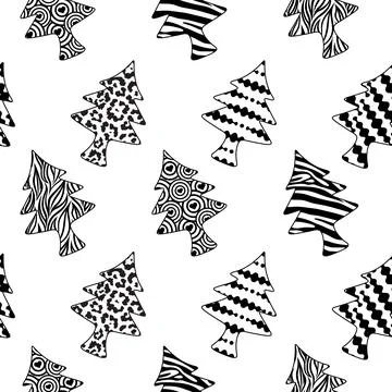 Christmas tree idea creative design. seamless pattern background. Stockillustratie