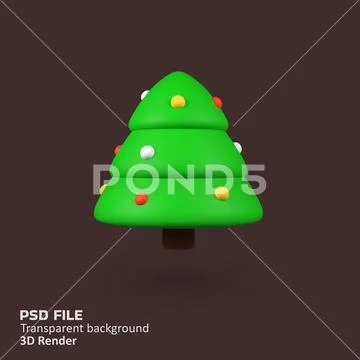 Christmas tree isolated 3d render icon illustration PSD Template
