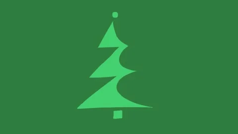 Christmas tree on isolated on green screen background Stock-Footage 336858077