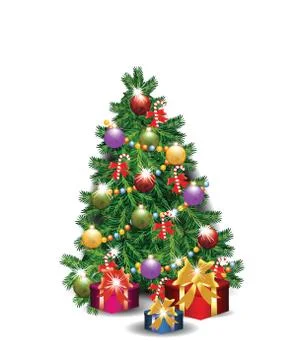 Christmas tree  isolated Stock Illustration