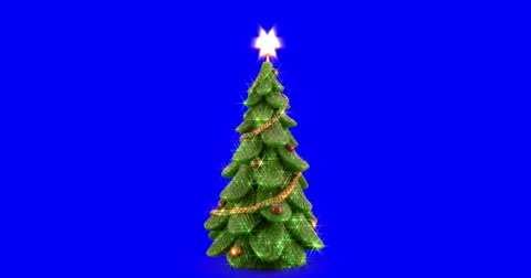 Christmas tree isolated loop 02 Stock Footage 45018756