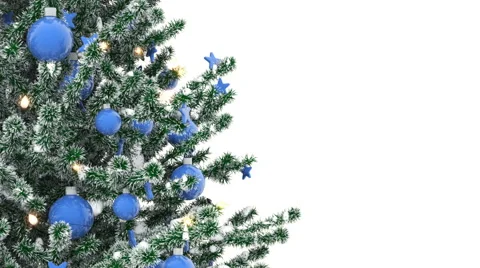 Christmas tree isolated on white background. Alpha Matte. Stock Footage 68802314