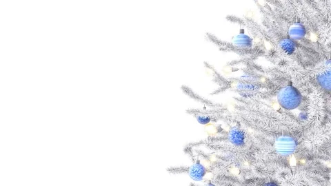 Christmas tree isolated on white background Stock Footage 98195894