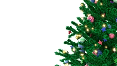 Christmas tree isolated on white background Stock Footage 98224364