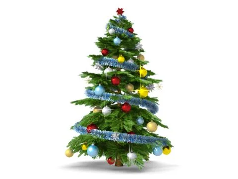 Christmas tree isolated on white background Stock Illustration