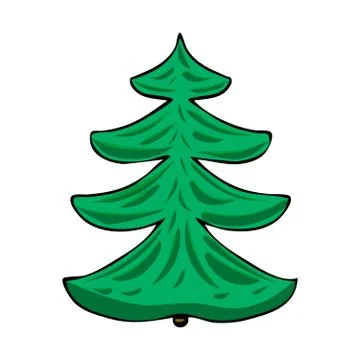 Christmas tree isolated on white background. Stock Illustration