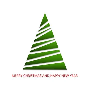 Christmas tree isolated on white background. Christmas tree design for cards Stock Illustration