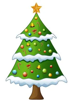 Christmas tree isolated on a white background Stock Illustration