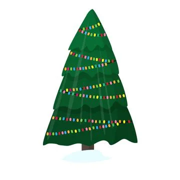Christmas tree isolated on white background Stock Illustration