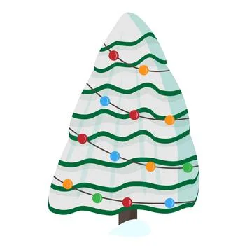 Christmas tree isolated on white background Stock Illustration