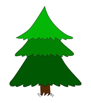 A christmas tree isolated on a white background Stock Illustration