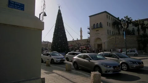 Christmas tree in Jaffa Video stock 94346286