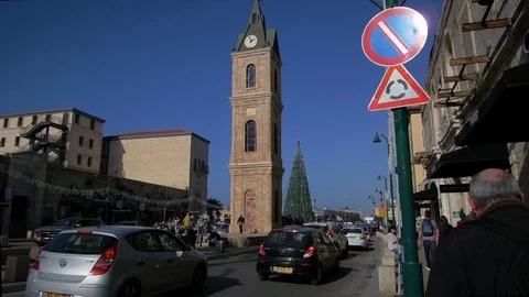 Christmas tree in Jaffa Video stock 94383452