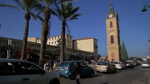 Christmas tree in Jaffa Video stock 94387000