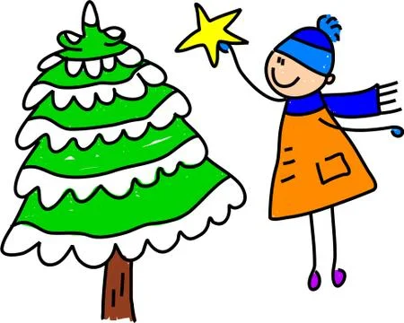 Christmas Tree Kid Stock-Illustration