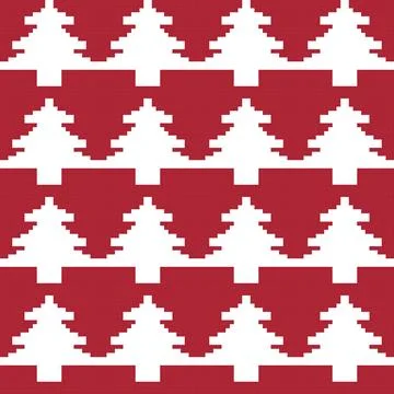 Christmas Tree Knitting Grid seamless pattern design Stockillustratie