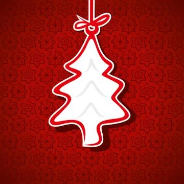 Christmas tree label background vector Stock-Illustration