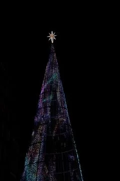 Christmas tree with leds Stock Photos