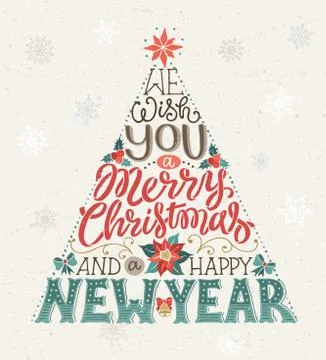 Christmas Tree Lettering Illustrazione stock