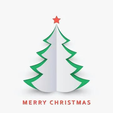 Christmas tree on light background. Design elements for holiday cards. Vector Stock Illustration