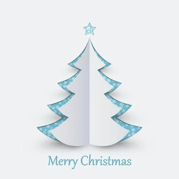 Christmas tree on light background. Design elements for holiday cards. Vector Stock-Illustration