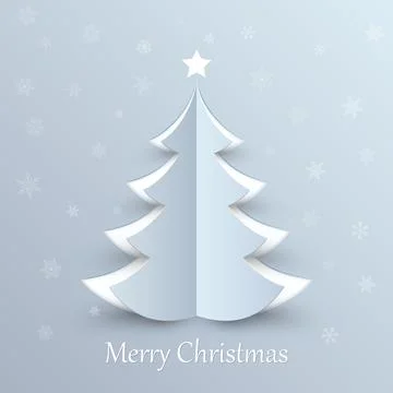 Christmas tree on light background. Design elements for holiday cards. Vector Illustrazione stock