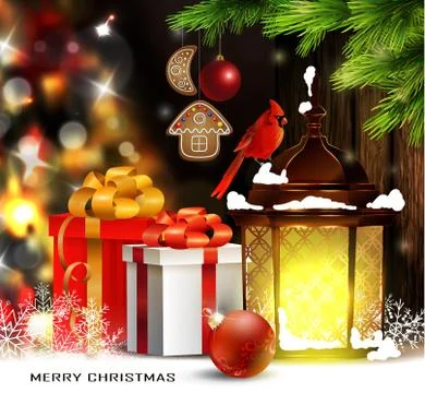 Christmas tree light background Stock Illustration