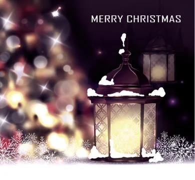 Christmas tree light background Stock Illustration