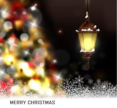 Christmas tree light background Stock Illustration