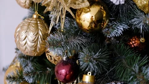Christmas tree light bulb background slow motion christmas Stock Footage 165385712