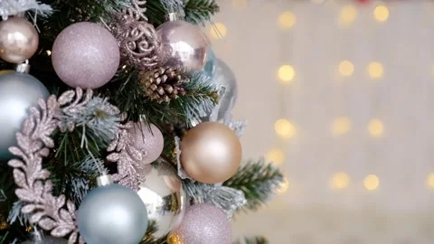 Christmas tree light bulb background slow motion christmas Stock Footage 165385717