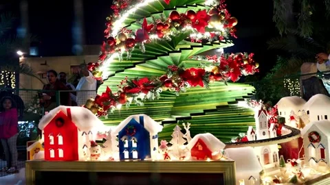 Christmas tree light decoration with star Stock Footage 295482895