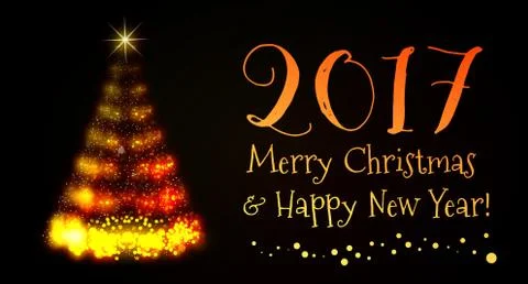 Christmas tree from light Stock Illustration