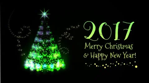 Christmas tree from light Illustrazione stock