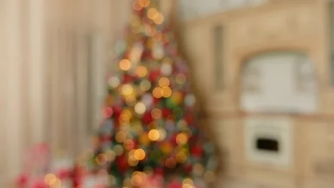 Christmas tree on the light kitchen with nice boke Stock Footage 165241272