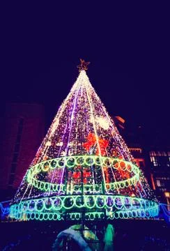 Christmas tree light Stock Photos