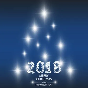 Christmas tree from light vector background. Greeting card or invitation. Eps 10 Stock Illustration