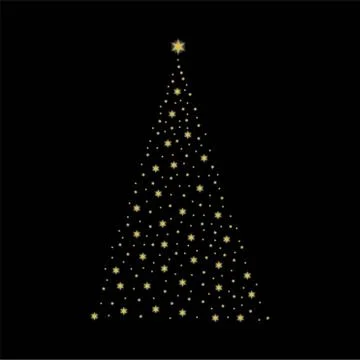 Christmas tree from light vector background. vector illustration Stock Illustration