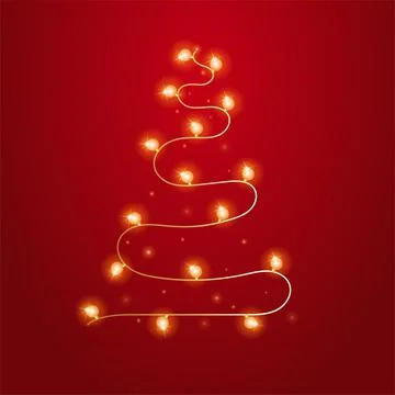 Christmas tree from light vector background. Stock Illustration