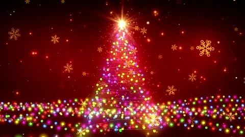 Christmas Tree Light Waves Background Vídeos de archivo 204145203