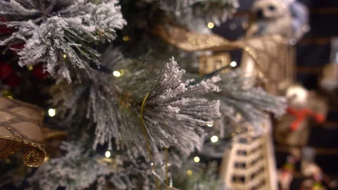 Christmas tree lighting close up Stock Footage 119792757